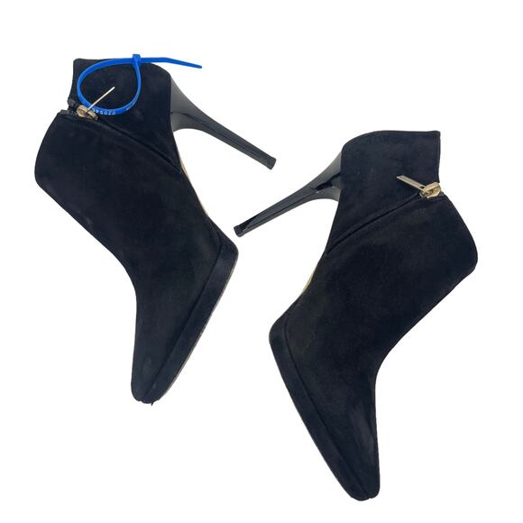 Jimmy Choo Ren 100 Pointed Toe Suede Ankle Boots Black Size 39 - Picture 4 of 12
